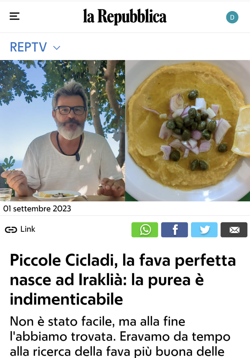 Featured image for “Cicladi, l’uomo chiamato Masterchef che da 49 anni cucina per 4000 persone”